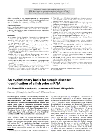 An Evolutionary Basis for Scrapie Disease : Identification of a Fish