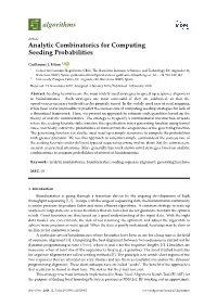 Analytic Combinatorics for Computing Seeding Probabilities