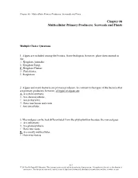 Chapter 06 Multicellular Primary Producers: Seaweeds and Plants
