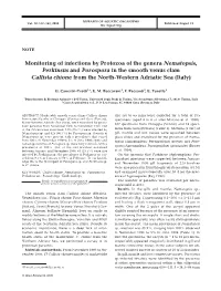 Monitoring of Infections by Protozoa of the Genera Nematopsis, Perkinsus