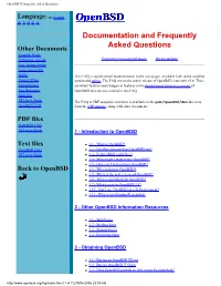 Openbsd Frequently Asked Questions