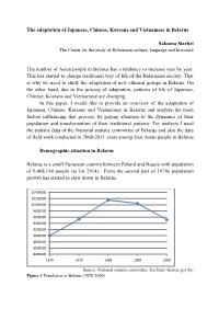 The Adaptation of Japanese, Chinese, Koreans and Vietnamese in Belarus