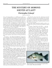 The Mystery of Morone: Solved at Last? Chris Scharpf