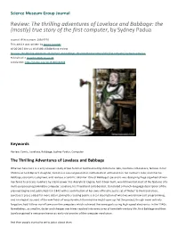 The Thrilling Adventures of Lovelace and Babbage: the (Mostly) True Story of the First Computer, by Sydney Padua