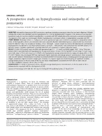 A Prospective Study on Hyperglycemia and Retinopathy of Prematurity