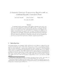 A Sequential Quadratic Programming Algorithm with an Additional Equality Constrained Phase