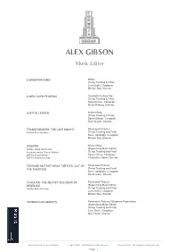 ALEX GIBSON Music Editor