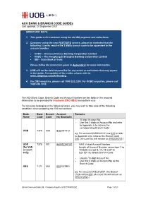 Bank & Branch Code Guide