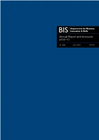 BIS Annual Report and Accounts 2010-11