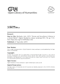 Drones and Surveillance Cultures in a Global World.” Digital Studies/Le Champ Numérique 9(1): 18, Pp