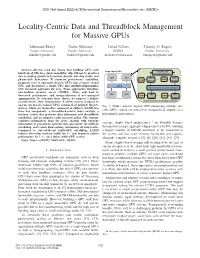 Locality-Centric Data and Threadblock Management for Massive Gpus