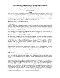 Random Shuffling to Reduce Disorder in Adaptive Sorting Scheme Md