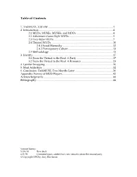 Table of Contents