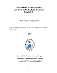 Trust Within Field Bureaucracy: a Study on District Administration in Bangladesh