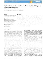 A Numerical Modelling Case Study of Cyclone Nilofar Mohammad Akhtaruzzaman Sarker