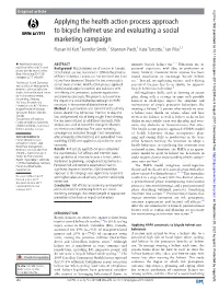 Applying the Health Action Process Approach to Bicycle Helmet Use And