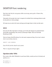 DESKTOP Font Rendering