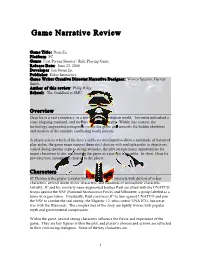 Game Narrative Review