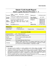 Sabah TLAS Audit Report Sabah Legality Standard Principles 1 – 4
