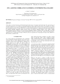 Spca Assisted Correlation Clustering of Hyperspectral Imagery