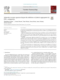 Adenosine Receptor Agonists Deepen the Inhibition of Platelet Aggregation