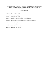 Pre-Filed Direct Testimony of Mark Mackay and Gary Woods on Behalf of Antrim Level Llc and Transalta Corporation