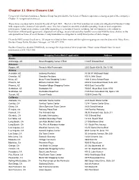 Reorganization Closure List