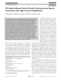 Based Vertical Double Heterojunction Bipolar Transistors with High Current Amplification