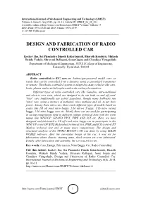 Design and Fabrication of Radio Controlled Car