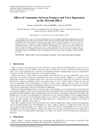 Effect of Consonance Between Features and Voice Impression On