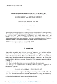 FINITE FOURIER SERIES and OVALS in PG(2, 2H)