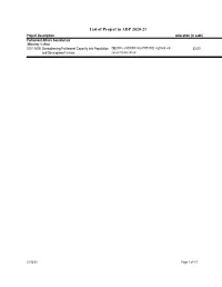 List of Project in ADP 2020-21