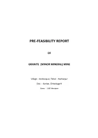 Pre-Feasibility Report of Granite