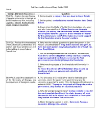 2Nd 9 Weeks Benchmark Study Guide 2019 Name: Georgia Standard Of