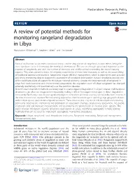 A Review of Potential Methods for Monitoring Rangeland Degradation in Libya Abdulsalam Al-Bukhari1,2, Stephen Hallett1* and Tim Brewer1