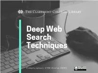 Deep Web Search Techniques