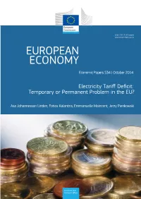 Electricity Tariff Deficit: Temporary Or Permanent Problem in the EU?