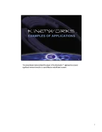 Kinetworks™ Applications Examples