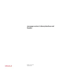 Man Pages Section 3 Library Interfaces and Headers