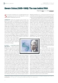 Severo Ochoa (1905–1993): the Man Behind RNA