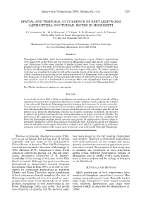 Spatial and Temporal Occurrence of Beet Armyworm (Lepidoptera: Noctuidae) Moths in Mississippi