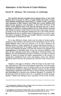 Alienation in the Novels of Yukio Mishima