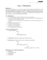 Chap – 6 : Hybridization