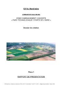 E.P.A. Nord Isère RAPPORT DE PRESENTATION