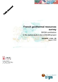 French Geothermal Resources Survey BRGM Contribution to the Market Study in the LOW-BIN Project