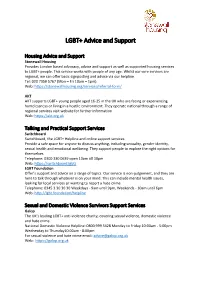 LGBT+ Advice and Support