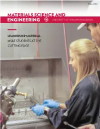 Materials Science and Engineering, Fall 2019