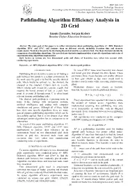 Pathfinding Algorithm Efficiency Analysis in 2D Grid