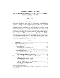 Revisiting the Constitutionality of Optional Preferential Voting