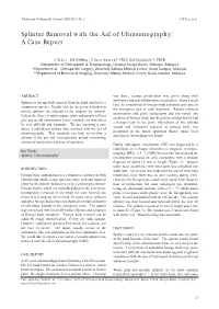Splinter Removal with the Aid of Ultrasonography: a Case Report